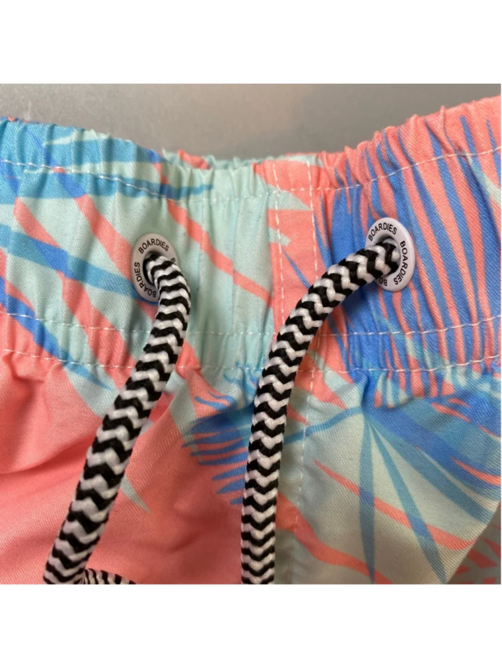 Boardies Swim Trunks Mens XL Pink Blue Palm Coastal Beach California Preppy